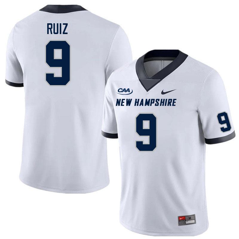 New Hampshire Wildcats #9 Dylan Ruiz College Football Jerseys Stitched Sale-White